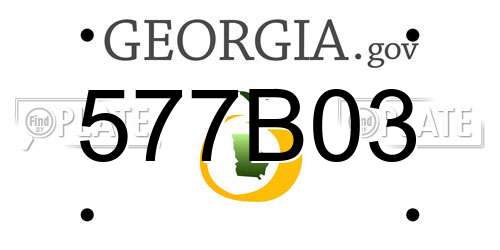 577B03 Georgia License Plate