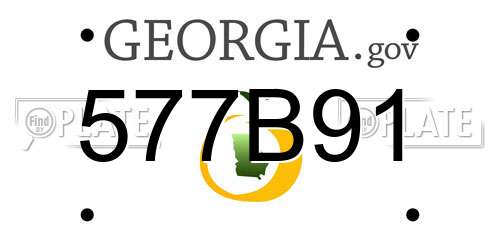 577B91 Georgia License Plate
