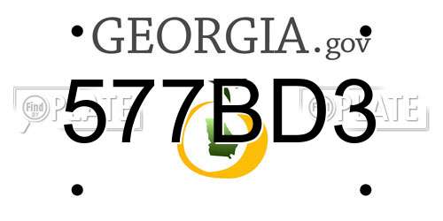 577BD3 Georgia License Plate