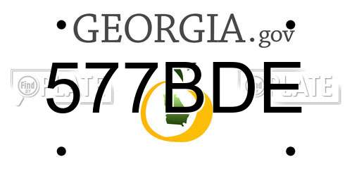 577BDE Georgia License Plate