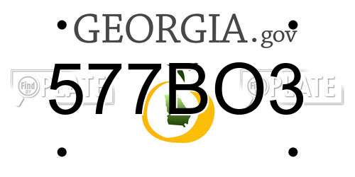 577BO3 Georgia License Plate