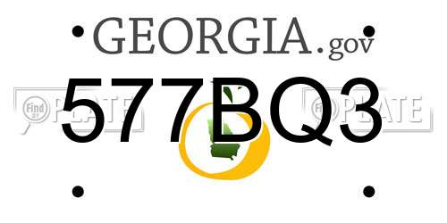 577BQ3 Georgia License Plate