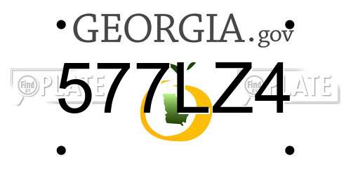 577LZ4 Georgia License Plate