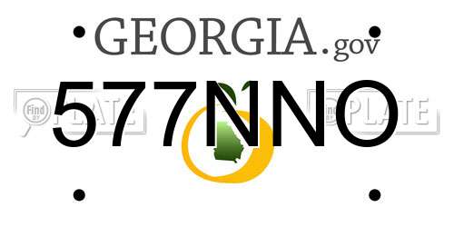 577NNO Georgia License Plate