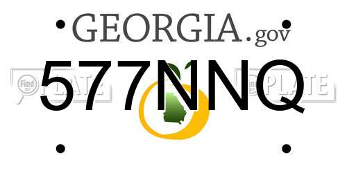 577NNQ Georgia License Plate