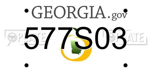 577S03 Georgia License Plate