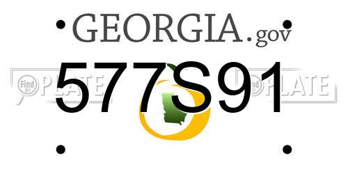 577S91 Georgia License Plate