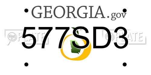 577SD3 Georgia License Plate