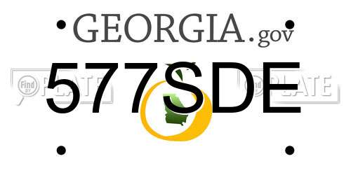 577SDE Georgia License Plate