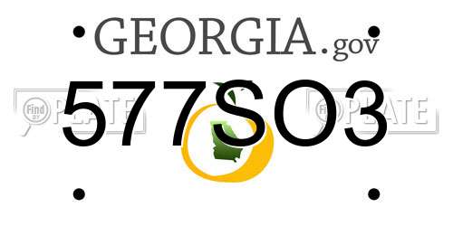 577SO3 Georgia License Plate
