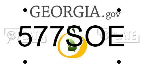 577SOE Georgia License Plate