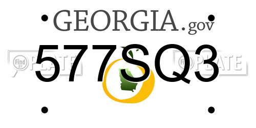 577SQ3 Georgia License Plate