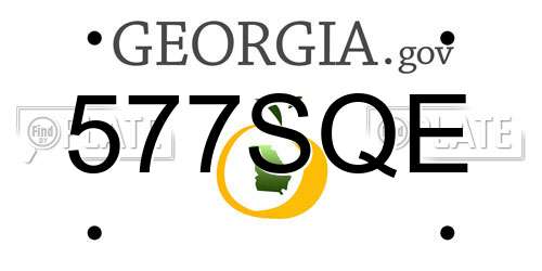 577SQE Georgia License Plate
