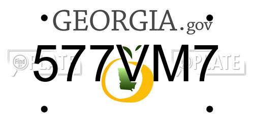 577VM7 Georgia License Plate