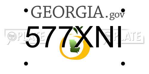 577XNI Georgia License Plate