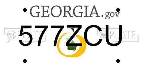 577ZCU Georgia License Plate
