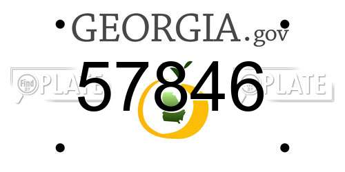57846 Georgia License Plate