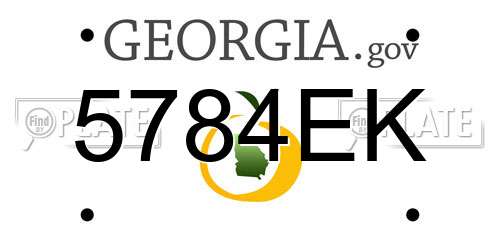 5784EK Georgia License Plate
