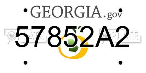 57852A2 Georgia License Plate