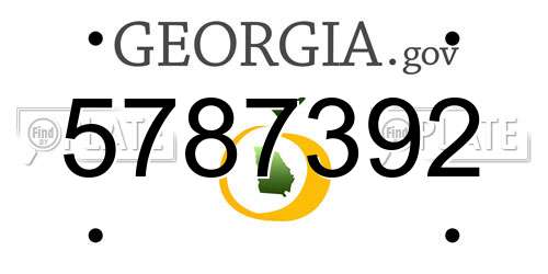 5787392 Georgia License Plate