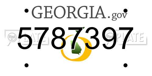 5787397 Georgia License Plate