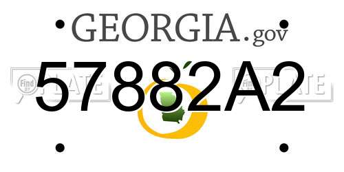 57882A2 Georgia License Plate