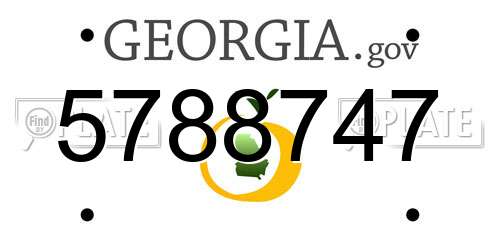5788747 Georgia License Plate