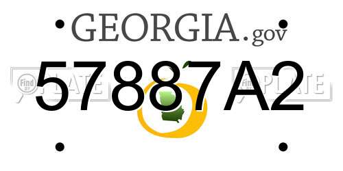 57887A2 Georgia License Plate