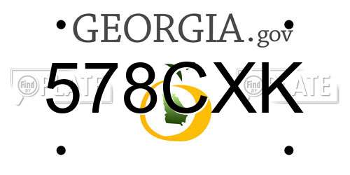 578CXK Georgia License Plate