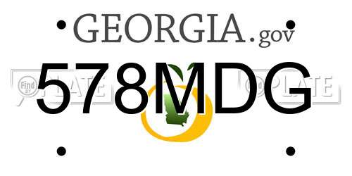 578MDG Georgia License Plate