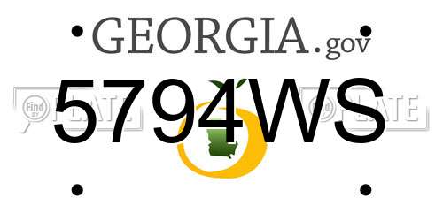5794WS Georgia License Plate
