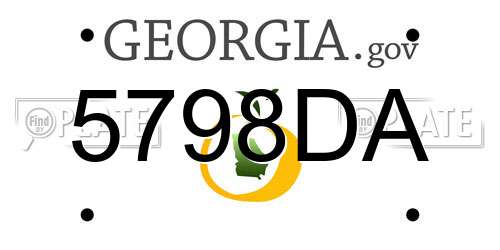 5798DA Georgia License Plate