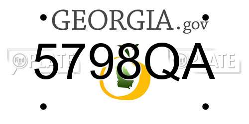 5798QA Georgia License Plate