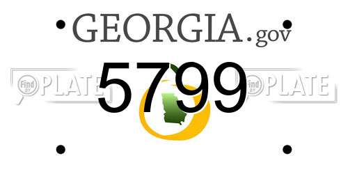 5799 Georgia License Plate
