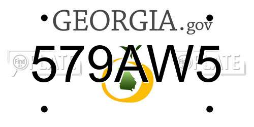 579AW5 Georgia License Plate