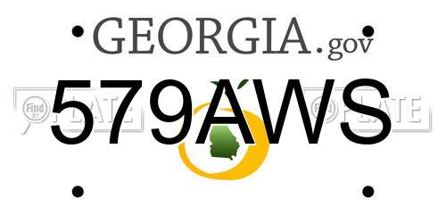 579AWS Georgia License Plate