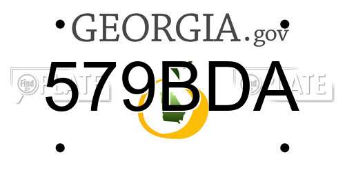 579BDA Georgia License Plate