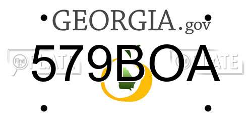579BOA Georgia License Plate