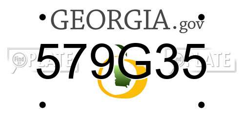 579G35 Georgia License Plate