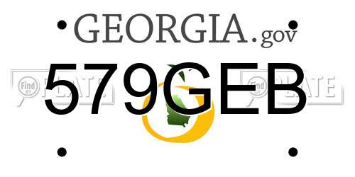 579GEB Georgia License Plate