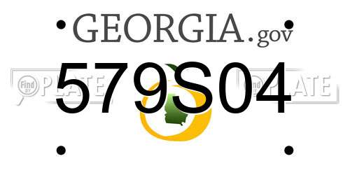 579S04 Georgia License Plate
