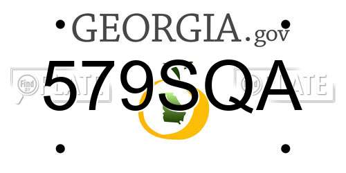 579SQA Georgia License Plate