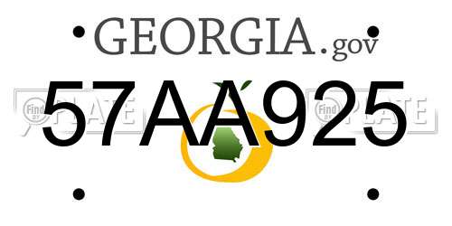 57AA925 Georgia License Plate
