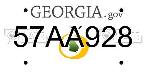 57AA928 Georgia License Plate