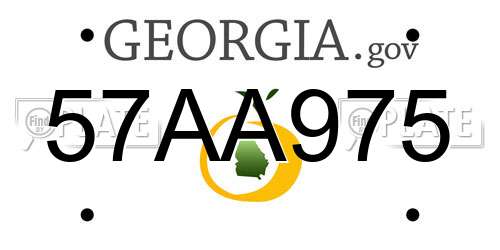 57AA975 Georgia License Plate