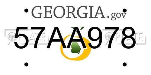 57AA978 Georgia License Plate