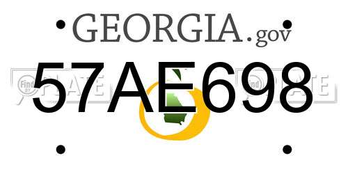 57AE698 Georgia License Plate