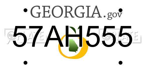 57AH555 Georgia License Plate