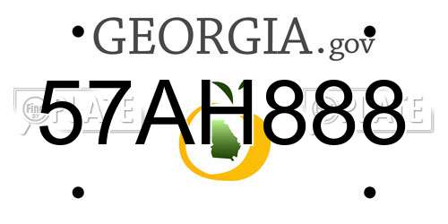 57AH888 Georgia License Plate