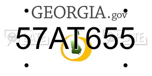57AT655 Georgia License Plate